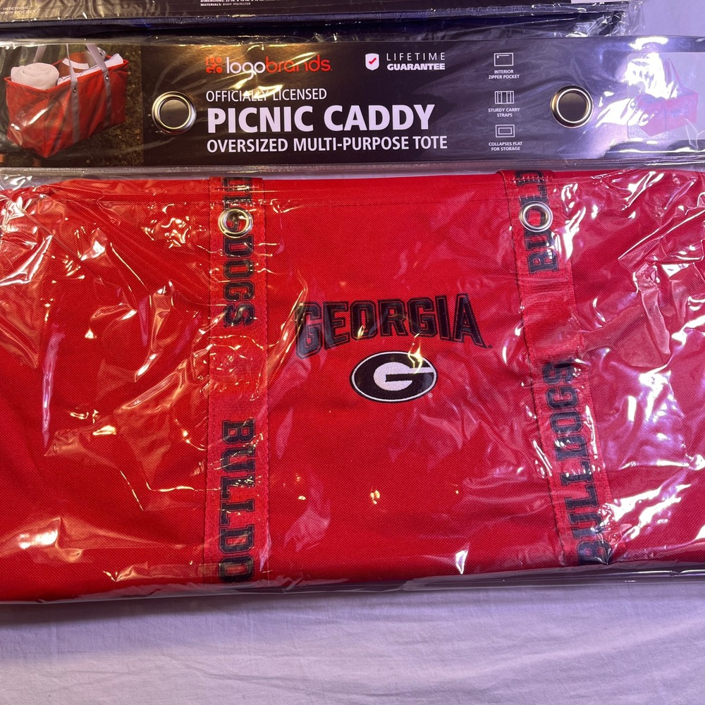 Logo Brands Picnic Caddy Georgia Bulldogs 22x12x10 Red NEW Oversized Tote